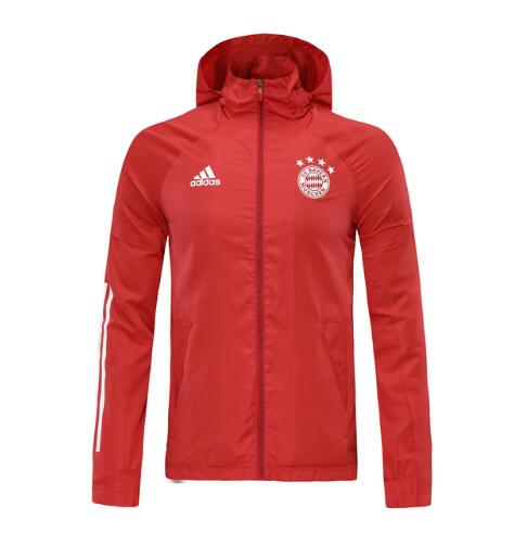 Bayern Munich Red Hoodie Windbreaker Jacket 2020/21